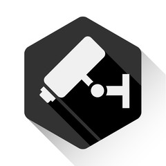 Video surveillance, camera on a black hexagon