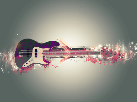 Abstract Bass Guitar Illustration