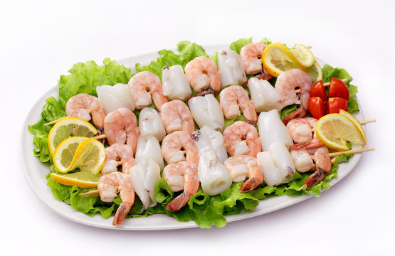 Spiedini di gamberi e calamari