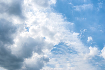 blue sky with grey cloud as background