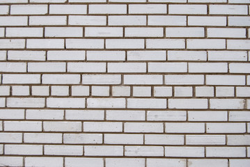 White brick wall for background or texture