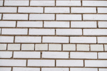 White brick wall for background or texture