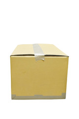Cardboard boxes on white background