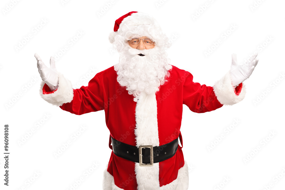 Sticker santa claus gesturing with his hands