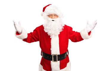 Santa Claus gesturing with his hands