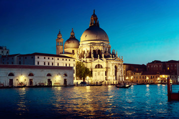Plakat Basilica Santa Maria della Salute in sunset time, Venice, Italy