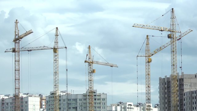 construction houses and cranes