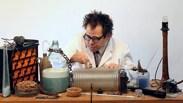 Genius doing experiments in the laboratory