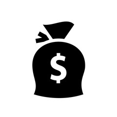 Money bag black icon