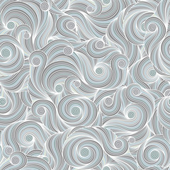 Seamless asian ethnic floral retro doodle background pattern in