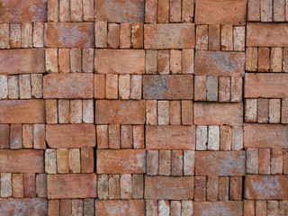 Red brick block pile for construction