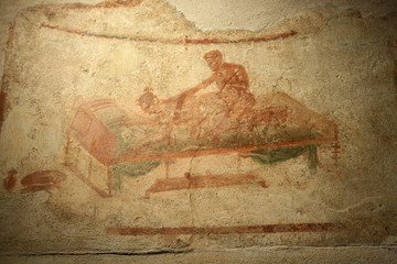 Pompeian fresco. Pompeii (Naples - Italy)