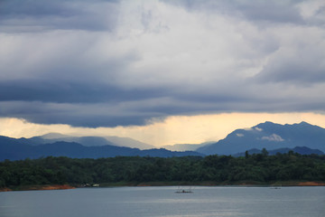 Fototapeta na wymiar Vajiralongkorn dam at Khao Laem National Park in Kanchanaburi Province,Thailand.