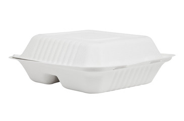 Styrofoam box on white background