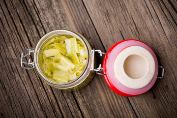 Natural diy homemade leek marmalade