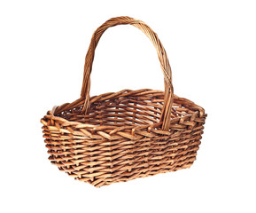 Fototapeta na wymiar brown wicker basket isolated