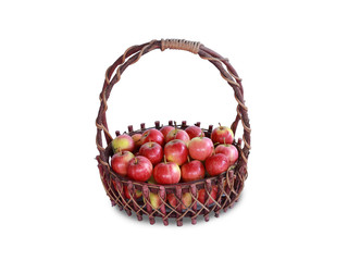 Ripe red apples on white  background