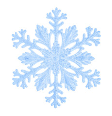 Beautiful blue snowflake isolated on a white background. Element for design