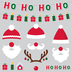 Christmas Santa hats and decoration set © lattesmile