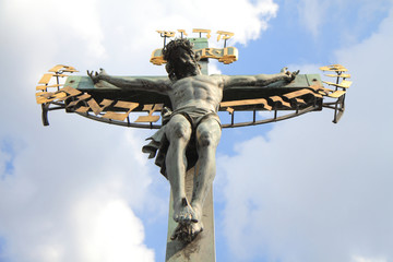 Fototapeta na wymiar crucifix and blue sky