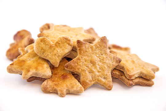 biscuits de no&euml;l sur fond blanc