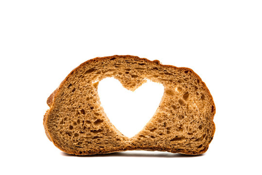 black bread with a heart