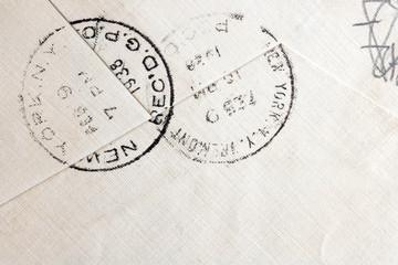 Vintage yellowed envelope