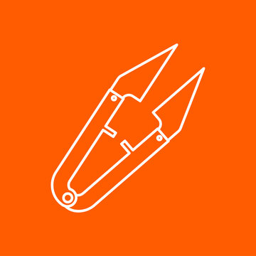 white thread snips on orange background clip art preview