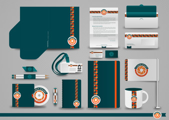 Corporate identity template with line elements