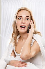 woman talking emotional on phone