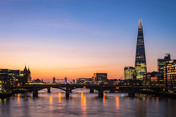 Fototapeta na wymiar Modern London skyline with the Shard building