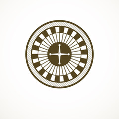 Roulette wheel logo, casino vector illustration