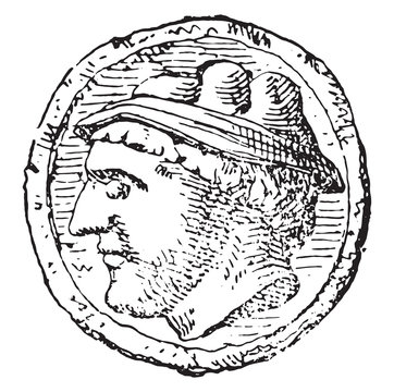Mercury, vintage engraving.