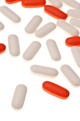 unmarked pills isolated on a white background