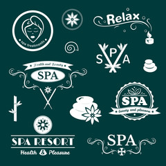 Fototapeta premium SPA logos, vector typography