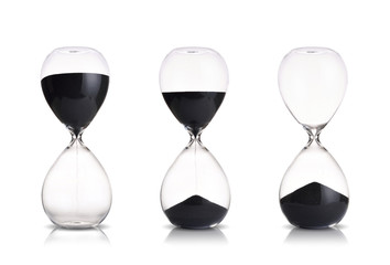 hourglass set on white background