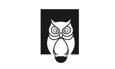 Icons / symbols owl with big eyes sharp, Owl Bird Silhouette