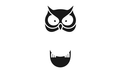 Icons / symbols owl with big eyes sharp, Owl Bird Silhouette