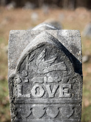 Love and Dove Cemetery Headstone