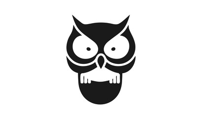 Icons / symbols owl with big eyes sharp, Owl Bird Silhouette