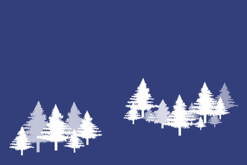 Fototapeta premium Winter trees on the dark blue background