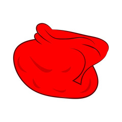 Santa bag, Christmas empty sack icon, symbol, design. Winter vector illustration isolated on white background.