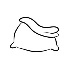 Santa bag, Christmas empty sack icon, symbol, design silhouette. Winter vector illustration isolated on white background.