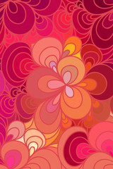 Fototapeta na wymiar Vector floral background of drawn lines