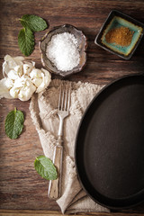 empty metal pan recipe with salt and pepper