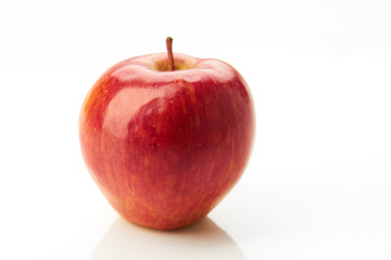 Red yellow apple on white