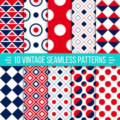 Seamless retro patterns set