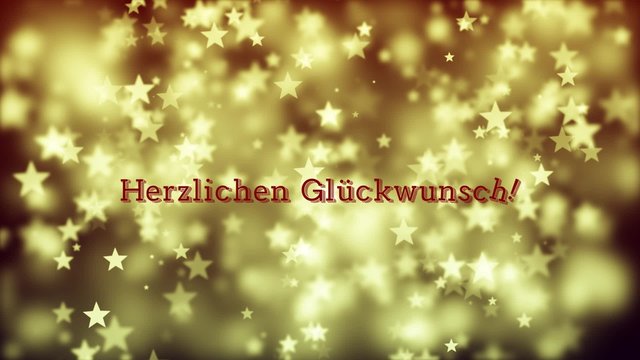 Gl&uuml;ckw&uuml;nsche mit goldenen Sternen