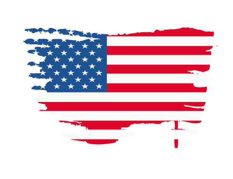 USA flag splash vector illustration