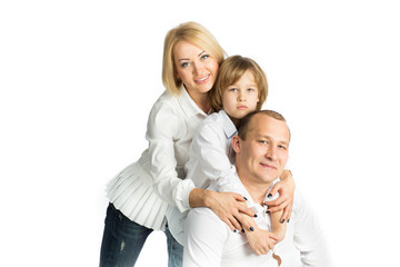happy family  on white background